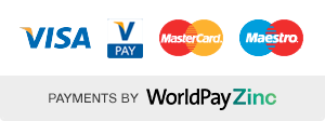 Payments by Worldpay Zinc, accepting Visa Vpay, Mastercard, Maestro