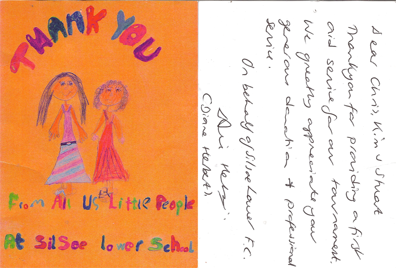 A card received from Silsoe Lower School