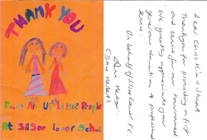 a card received from Silsoe Lower School